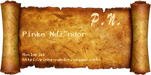 Pinke Nándor névjegykártya