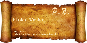 Pinke Nándor névjegykártya